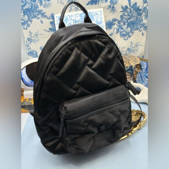 🆕 KURT GEIGER LONDON 🧿 NWOT Recycled Nylon Drench Zip Backpack, Black Nylon - Picture 8 of 16
